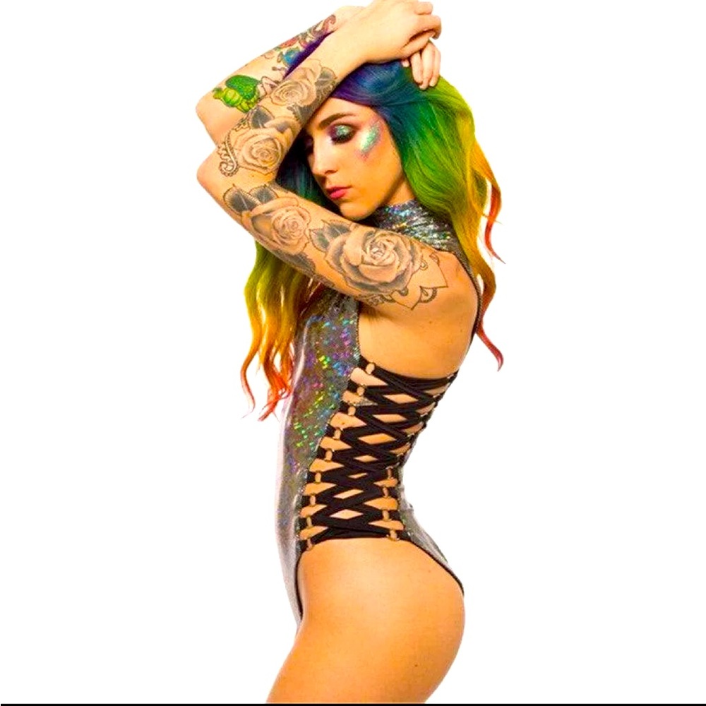 Little Black Diamond Holographic Bodysuit